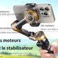 AOCHUAN - Stabilisateur de Cardan 3 Axes avec Lumière d'Appoint pour Smartphone pour vos Vlog et Tiktok