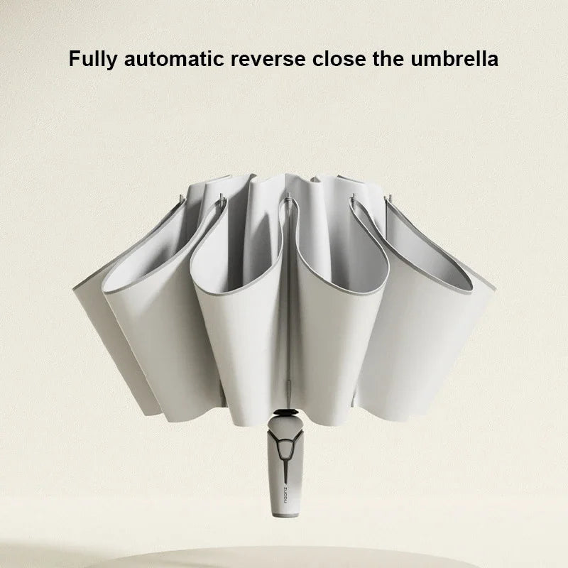 Parapluie Automatique Pliant Inversé – Résistant au Vent avec Bande Réfléchissante