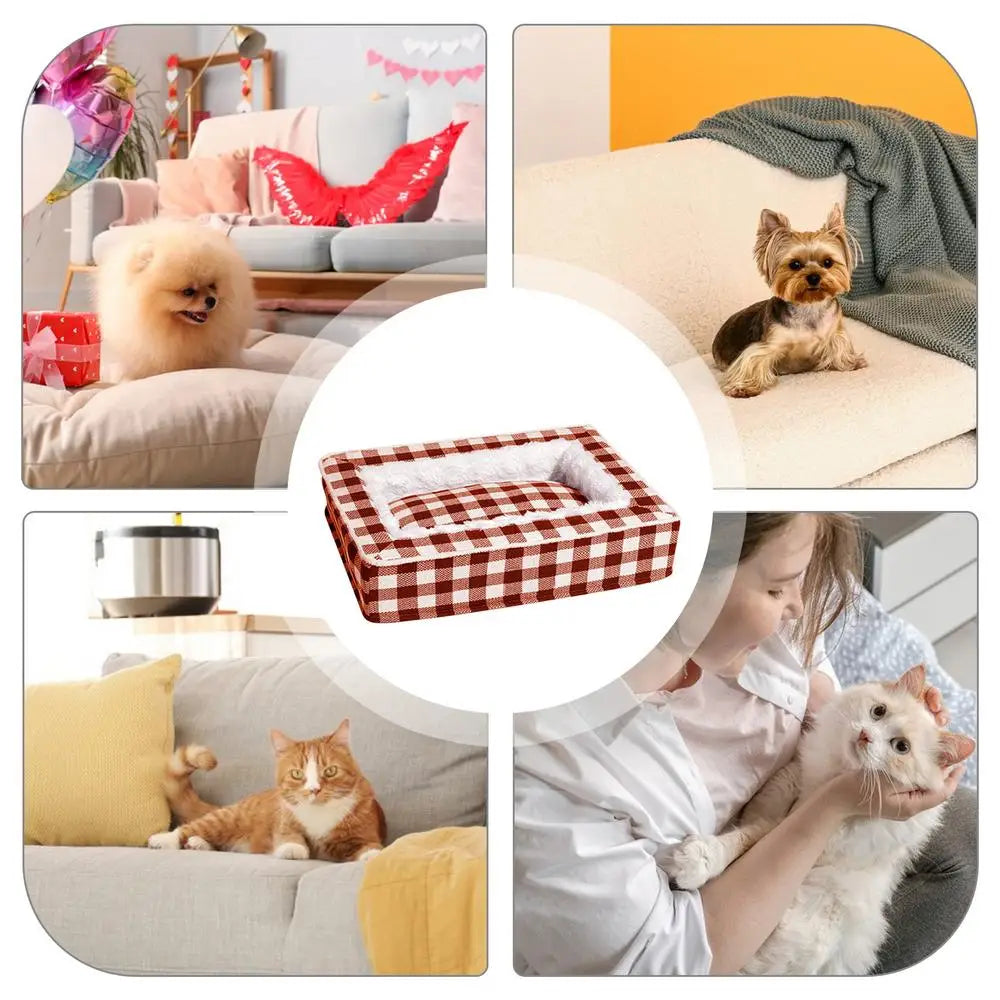 Nouvelle Version , Lit Douillet pour Chiens, Chats, Chiots, Déhoussable et Lavable