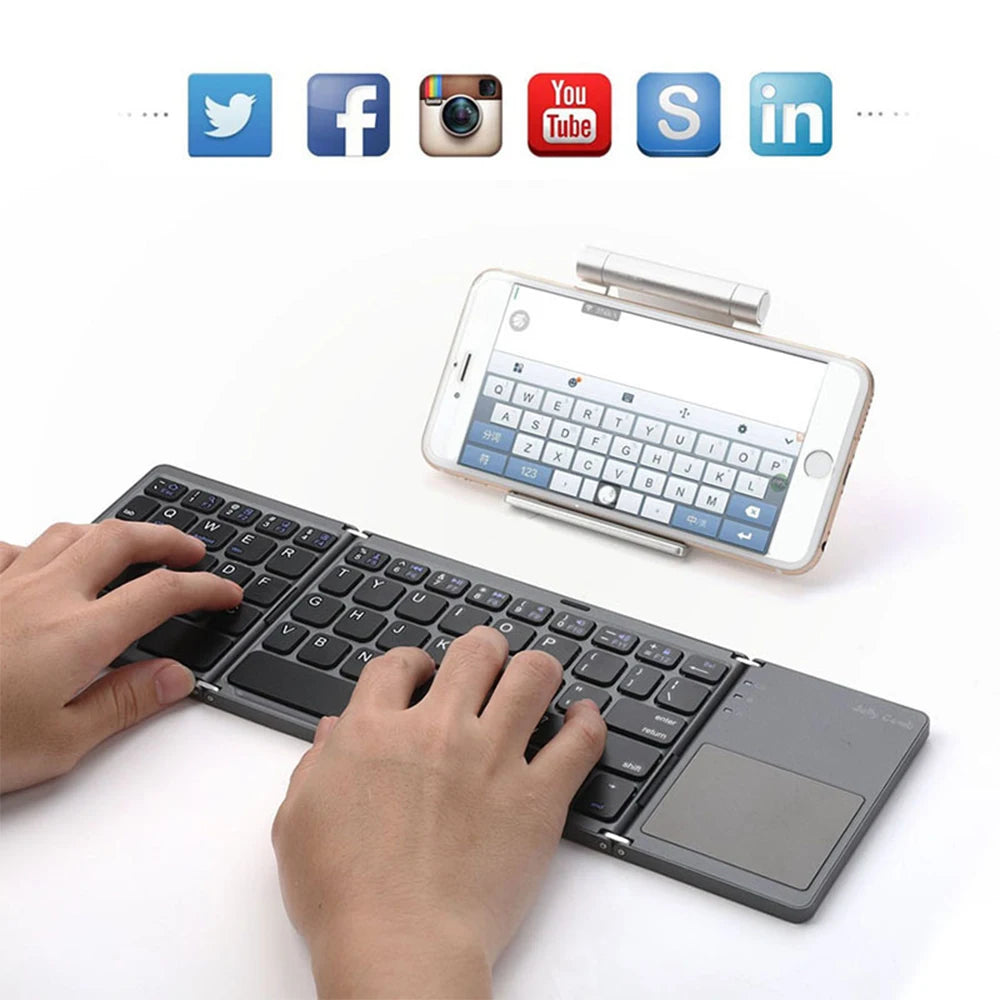 **Mini Clavier Bluetooth avec Touchpad - Clavier Portable et Pliable**